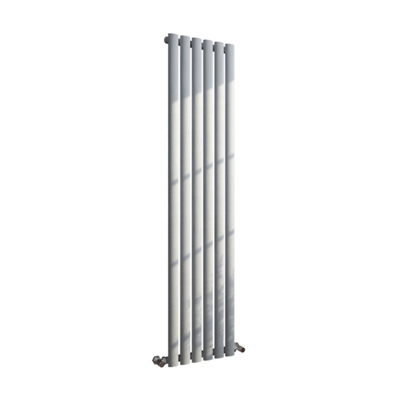 Vertical Radiator - Oval Gloss White RAL9003 - Tall Tower Traditional Column Wall Mount Radiator - Single & Double Panel
