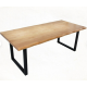 Rustic Industrial Solid Wood Dining Table / Desk / Work Table - Chunky Timber / Steel Legs (Square Legs) - 1.5m (150cm) / 1.8m (180cm) / 2m(200cm) c/w Black Square Box Legs x 2 4-8 Persons - WAVEY LIVE EDGE