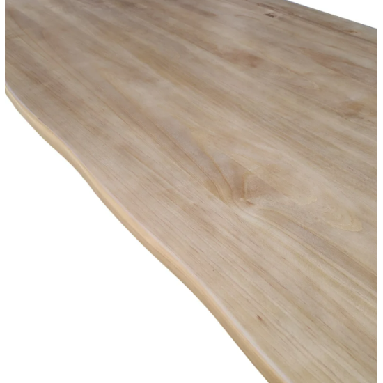 Rustic Industrial Solid Wood Dining Table / Desk / Work Table - Chunky Timber / Steel Legs (Square Legs) - 1.5m (150cm) / 1.8m (180cm) / 2m(200cm) c/w Black Square Box Legs x 2 4-8 Persons - WAVEY LIVE EDGE