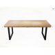 Rustic Industrial Solid Wood Dining Table / Desk / Work Table - Chunky Timber / Steel Legs (Square Legs) - 1.5m (150cm) / 1.8m (180cm) / 2m(200cm) c/w Black Square Box Legs x 2 4-8 Persons - WAVEY LIVE EDGE