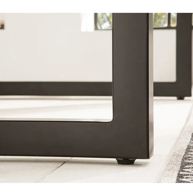 Rustic Industrial Solid Wood Dining Table / Desk / Work Table - Chunky Timber / Steel Legs (Square Legs) - 1.5m (150cm) / 1.8m (180cm) / 2m(200cm) c/w Black Square Box Legs x 2 4-8 Persons - WAVEY LIVE EDGE