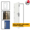 High Security  Multi point lock - Thumb Turn Inside, Key Lock Exterior + 3 Keys + Handle
