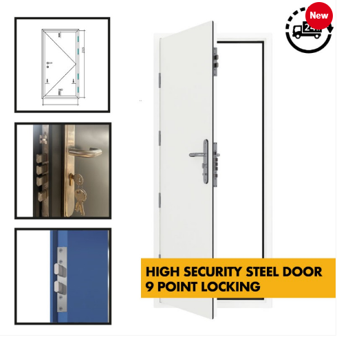 High Security  Multi point lock - Thumb Turn Inside, Key Lock Exterior + 3 Keys + Handle