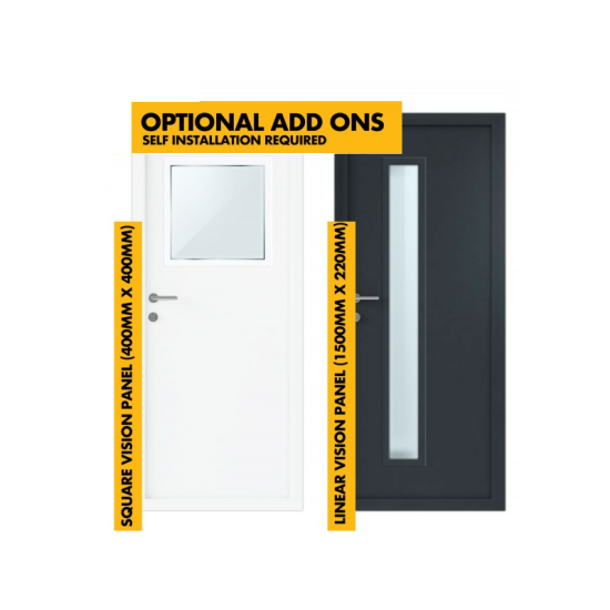 Vision Glass Window Panels for Steel Security Personnel Pedestrian Door  (Clear glass)