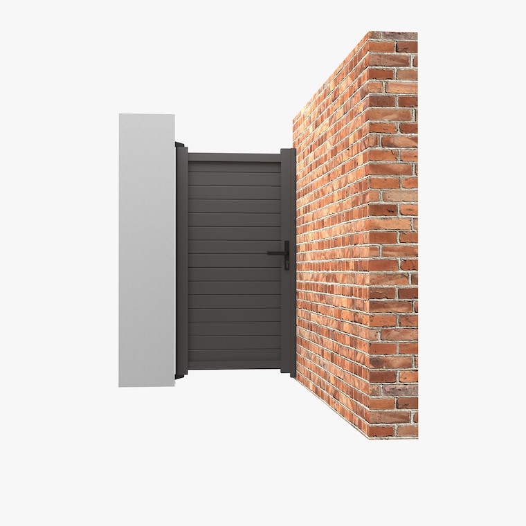 Aluminium Gate for Garden 1800mm/180cm/1.8m Posts  Anthracite Grey RAL7016 / Black RAL9005 – Aluminium Pedestrian Garden Side Gate  (1650mm h x 950/1150mm w) c/w Lock, handle + 3 Keys