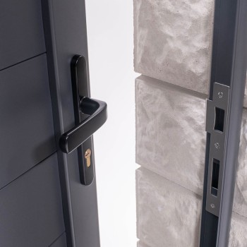 Aluminium Gate for Garden 1800mm/180cm/1.8m Posts  Anthracite Grey RAL7016 / Black RAL9005 – Aluminium Pedestrian Garden Side Gate  (1650mm h x 950/1150mm w) c/w Lock, handle + 3 Keys