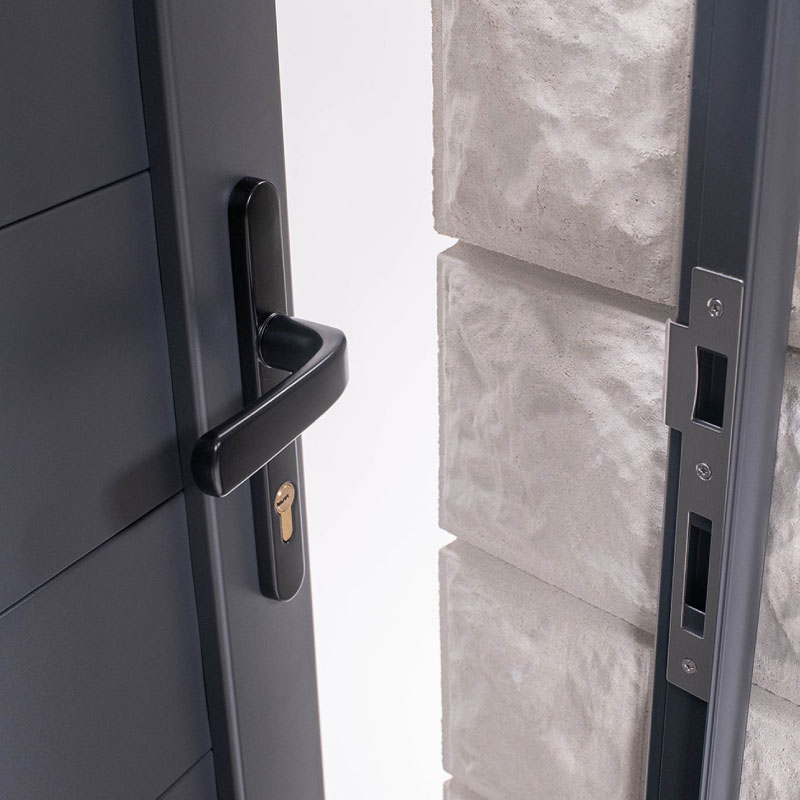 Aluminium Gate for Garden 1800mm/180cm/1.8m Posts  Anthracite Grey RAL7016 / Black RAL9005 – Aluminium Pedestrian Garden Side Gate  (1650mm h x 950/1150mm w) c/w Lock, handle + 3 Keys