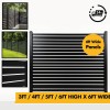 Aluminium Slatted Fencing Panels Black Fence – 3ft, 4ft, 5ft, 6ft (900mm, 1200mm, 1500mm, 1800mm) Modern Garden Fencing UK c/w 50mm/100mm Fencing Slats