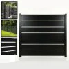 Aluminium Slatted Fencing Panels Black/Anthracite Grey Fence – 3ft, 4ft, 5ft, 6ft (900mm, 1200mm, 1500mm, 1800mm) Modern Garden Fencing UK c/w 50mm/100mm Fencing Slats (25mm Spacers/Gaps)