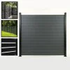 Aluminium Slatted Fencing Panels Black/Anthracite Grey Fence – 3ft, 4ft, 5ft, 6ft (900mm, 1200mm, 1500mm, 1800mm) Modern Garden Fencing UK c/w 50mm/100mm Fencing Slats (25mm Spacers/Gaps)