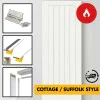 FD30 Fire Rated Internal Door Set – 30 Minute Fire Doors – White Primed Timber Doors – Blank, Cottage (Suffolk) / Traditional Panelled / Vancouver 4-Panel - 762mm/840mm x 1980mm x 44mm - c/w Optional MDF Door Frame Liner + Intumescent Strips FD30 Fire Rated Internal Door Set – 30 Minute Fire Doors – White Primed Timber Doors – Blank, Cottage (Suffolk) / Traditional Panelled / Vancouver 4-Panel - 762mm/840mm x 1980mm x 44mm - c/w Optional MDF Door Frame Liner + Intumescent Strips