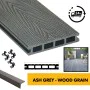 Composite Decking Board - Ash Grey Wood Grain Pattern / Effect - 3m WPC Plastic Decking PVC Decking Decking Hollow Garden Exterior Decking Boards