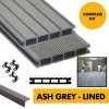 Composite Decking Board - Dark Graphite Grey / Black Lined Grooved - 3m WPC Plastic Decking PVC Decking Decking Hollow Garden Exterior Decking Boards