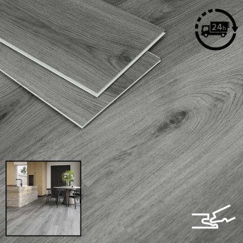 SPC Herringbone Click Flooring (Natural Oak) 5mm + 1mm Underlay Layer  Sold per Sq M - Vinyl Tile - Rigid Core Stone Polymer Composite Waterproof Click Tonge & Groove Luxury Vinyl Tile Flooring Oak
