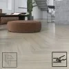 **SAMPLE ONLY** SPC Herringbone Click Flooring (Natural Oak) 5mm + 1mm Underlay Layer - Vinyl Tile - Rigid Core Stone Polymer Composite Waterproof Click Tonge & Groove Luxury Vinyl Tile Flooring Oak