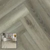 **SAMPLE ONLY** SPC Herringbone Click Flooring (Natural Oak) 5mm + 1mm Underlay Layer - Vinyl Tile - Rigid Core Stone Polymer Composite Waterproof Click Tonge & Groove Luxury Vinyl Tile Flooring Oak