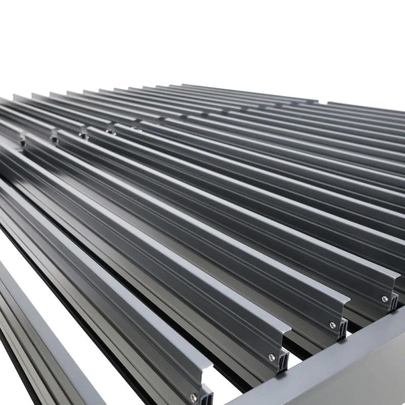 Aluminium Pergola 3m x 3m - Anthracite Grey RAL 7016 with Adjustable Louvred Roof - Aluminium Patio Garden Screen Canopy (2.5m High) Aluminium Pergola 3m x 3m - Anthracite Grey RAL 7016 with Adjustable Louvred Roof - Aluminium Patio Garden Screen Canopy (2.5m High)