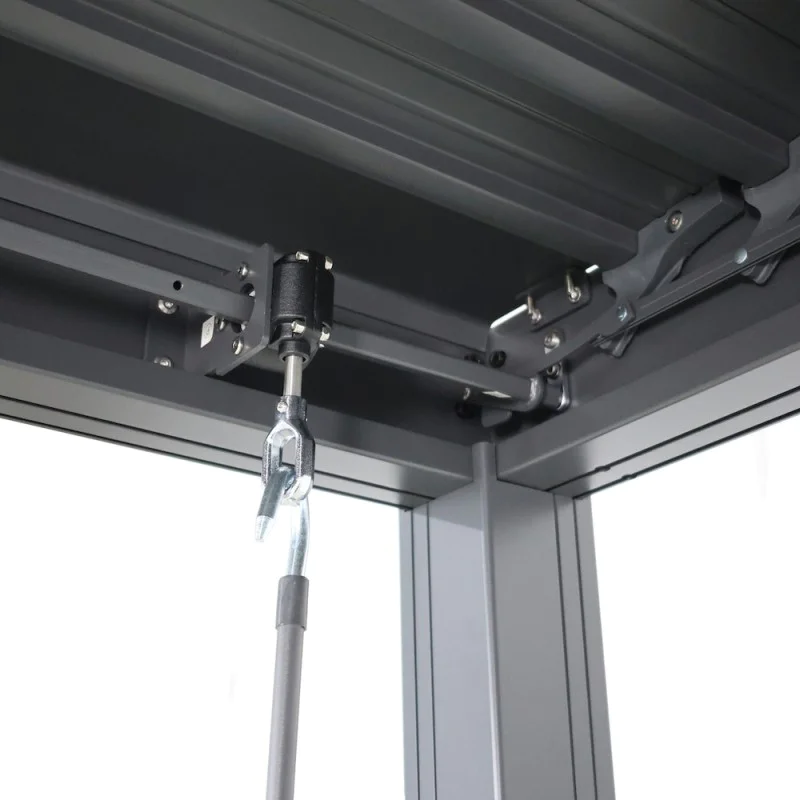 Aluminium Pergola 3m x 3m - Anthracite Grey RAL 7016 with Adjustable Louvred Roof - Aluminium Patio Garden Screen Canopy (2.5m High) Aluminium Pergola 3m x 3m - Anthracite Grey RAL 7016 with Adjustable Louvred Roof - Aluminium Patio Garden Screen Canopy (2.5m High)