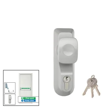 Briton 1413 Outside Key Access Device Knob Handle for Fire Exit Push Pad/Bar - Reversible for LH/RH Doors  - Allegion Briton 1413.LE.SE