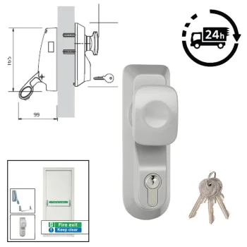 Briton 1413 Outside Key Access Device Knob Handle for Fire Exit Push Pad/Bar - Reversible for LH/RH Doors  - Allegion Briton 1413.LE.SE