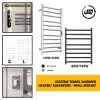 Electric Towel Rail Warmer Bathroom Radiator with Thermostat & Timer - Wall Mounted c/w Touchscreen Control Panel + Timer Chrome / Matt Black 80W - 200W Electric Towel Rail Warmer Bathroom Radiator with Thermostat & Timer - Wall Mounted c/w Touchscreen Control Panel + Timer Chrome / Matt Black 80W - 200W