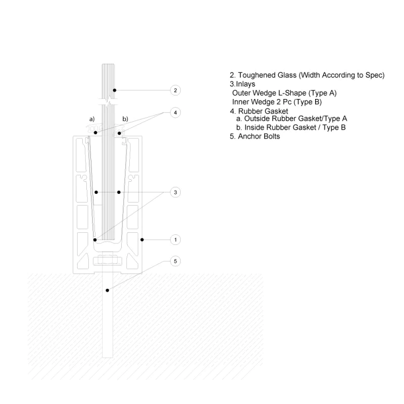 Frameless Aluminium Glass Balustrade 90˚ Corner Piece - 150mm x 150mm