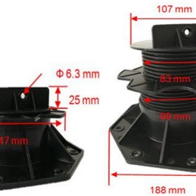 Adjustable Height Pedestal Supports for Decking Joists HEAVY DUTY - 60mm to 140mm - Riser Feet Bases for Composite Decking Joists Sub Frame Adjustable Height Pedestal Supports for Decking Joists HEAVY DUTY - 60mm to 140mm - Riser Feet Bases for Composite Decking Joists Sub Frame