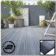 Composite Decking Board Eco Teak Brown Wood Grain Effect 3m - Plastic Decking PVC Decking WPC Decking Hollow Garden Exterior Decking Boards 