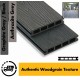 Composite Decking Board  Premium (Authentic Woodgrain Texture) - Anthracite Grey / Black  Wood Grain Effect 3m - Plastic Decking PVC Decking WPC Decking Hollow Garden Exterior Decking Boards 