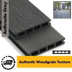 Composite Decking Board Premium Wood Grain / Grooved - Plastic Decking PVC Decking WPC Decking - Black / Grey / Brown / Anthracite - Price Per / Square M (1 sq m) Composite Decking Board Premium Wood Grain / Grooved - Plastic Decking PVC Decking WPC Decking - Black / Grey / Brown / Anthracite - Price Per / Square M (1 sq m)