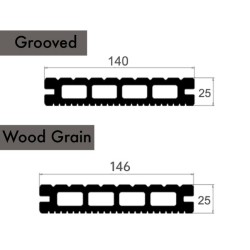 **CLEARANCE** Composite Decking Board Eco - Anthracite Grey / Black Lined / Wood Grain Effect 3m - Plastic Decking PVC Decking WPC Decking Hollow Garden Exterior Decking Boards **CLEARANCE** Composite Decking Board Eco - Anthracite Grey / Black Lined / Wood Grain Effect 3m - Plastic Decking PVC Decking WPC Decking Hollow Garden Exterior Decking Boards