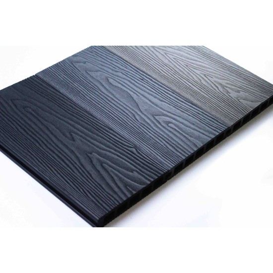 SAMPLE Composite Decking - Grey / Black / Ash / Brown / Anthracite Grey Wood Grain Effect 3m - Plastic Decking PVC Decking WPC Decking Hollow Garden Exterior Decking Boards 