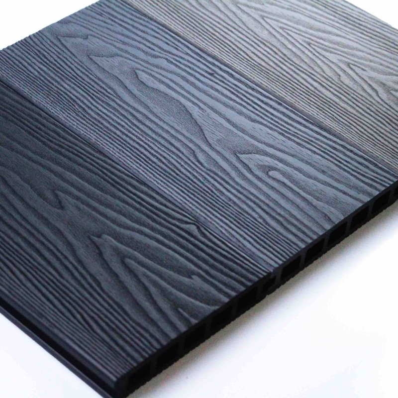 SAMPLE Composite Decking - Grey / Black / Ash / Brown / Anthracite Grey Wood Grain Effect 3m - Plastic Decking PVC Decking WPC Decking Hollow Garden Exterior Decking Boards SAMPLE Composite Decking - Grey / Black / Ash / Brown / Anthracite Grey Wood Grain Effect 3m - Plastic Decking PVC Decking WPC Decking Hollow Garden Exterior Decking Boards
