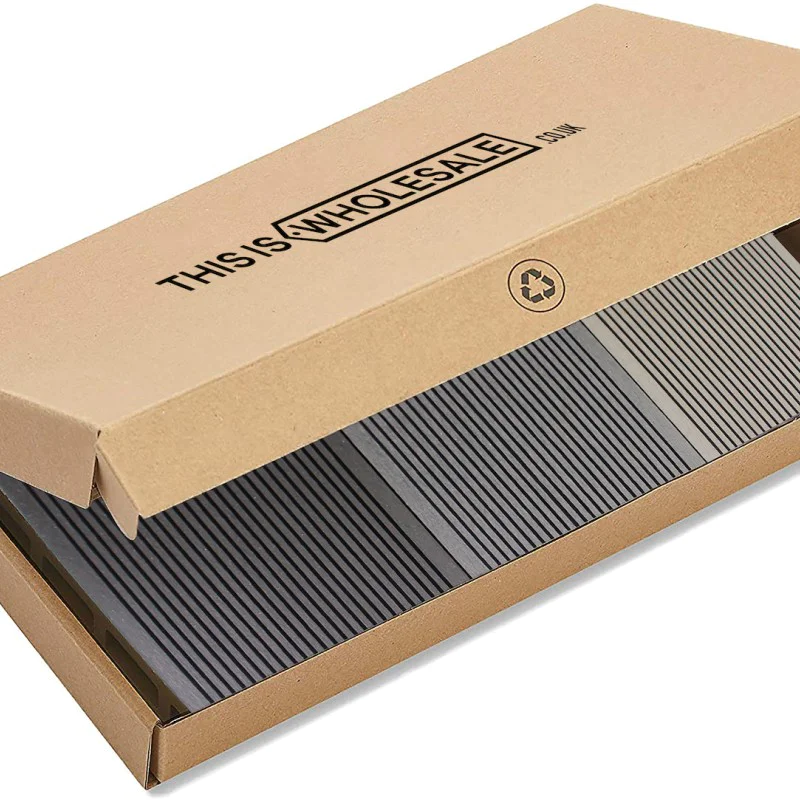 SAMPLE Composite Decking - Premium Grey / Black / Ash / Brown / Anthracite Grey Wood Grain Effect 3m - Plastic Decking PVC Decking WPC Decking Hollow Garden Exterior Decking Boards 
