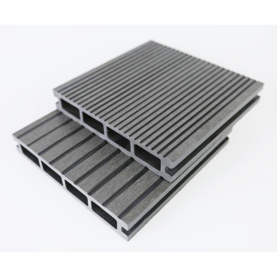 SAMPLE Composite Decking - Grey / Black / Ash / Brown / Anthracite Grey Wood Grain Effect 3m - Plastic Decking PVC Decking WPC Decking Hollow Garden Exterior Decking Boards 
