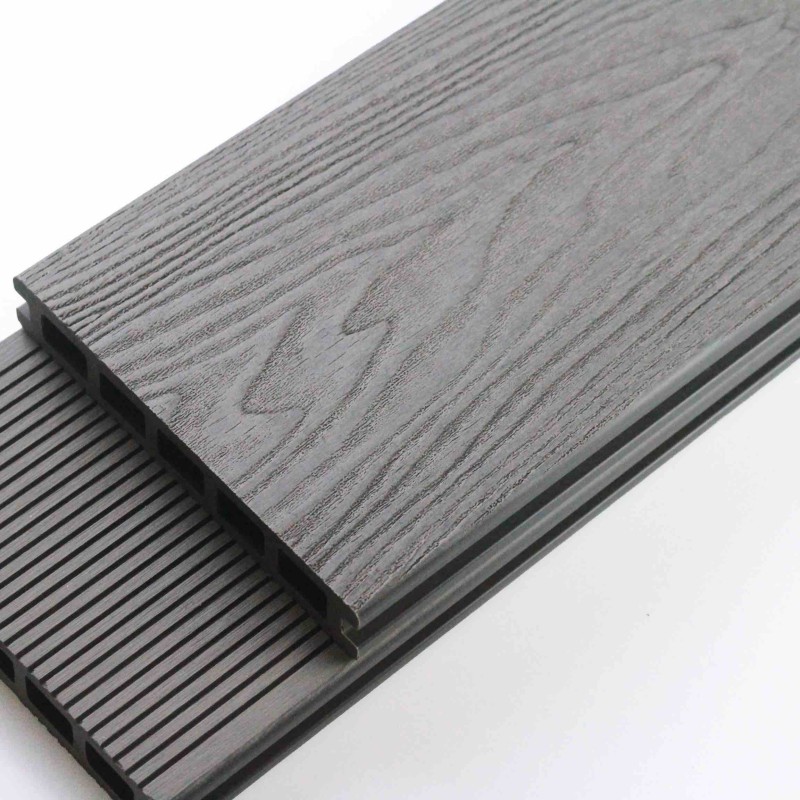 SAMPLE Composite Decking - Grey / Black / Ash / Brown / Anthracite Grey Wood Grain Effect 3m - Plastic Decking PVC Decking WPC Decking Hollow Garden Exterior Decking Boards SAMPLE Composite Decking - Grey / Black / Ash / Brown / Anthracite Grey Wood Grain Effect 3m - Plastic Decking PVC Decking WPC Decking Hollow Garden Exterior Decking Boards