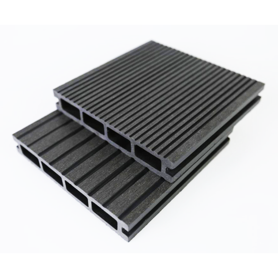 SAMPLE Composite Decking - Grey / Black / Ash / Brown / Anthracite Grey Wood Grain Effect 3m - Plastic Decking PVC Decking WPC Decking Hollow Garden Exterior Decking Boards 