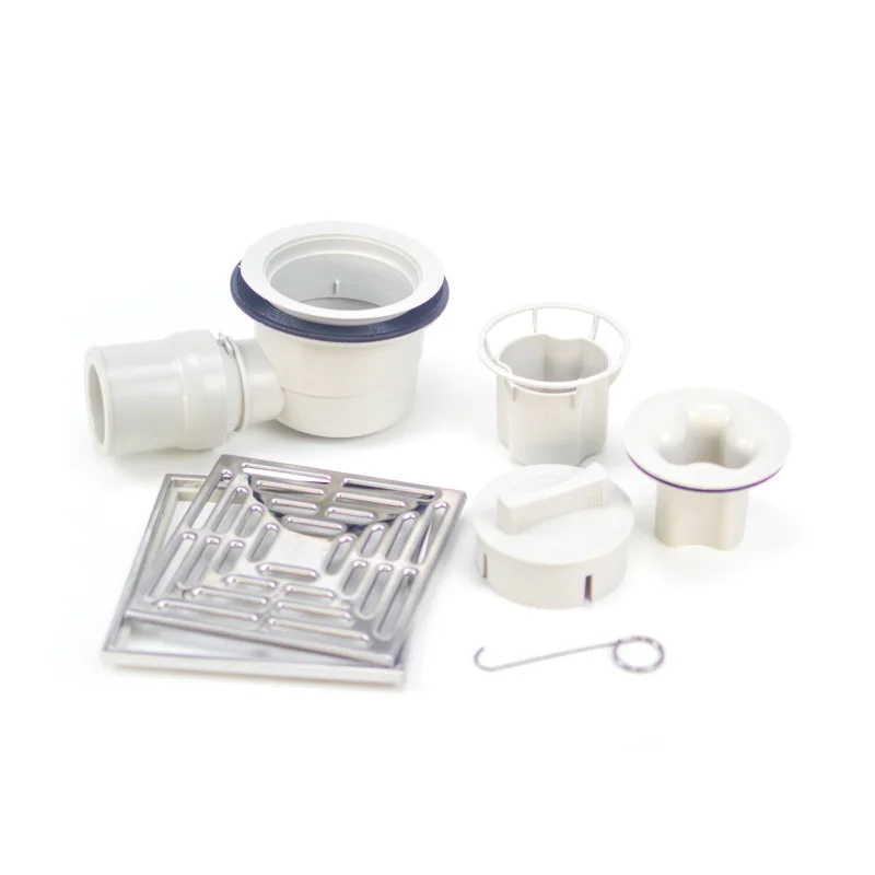 TILE BACKER BOARD SHOWER WET ROOM TRAY Waste Drainage Kit c/w Stainless Steel Polish Grate