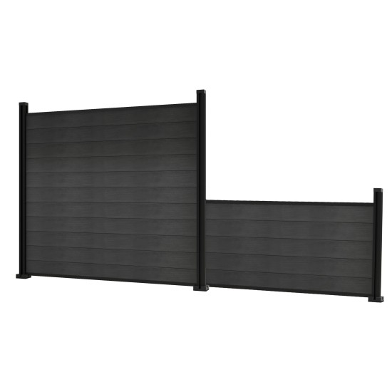 Aluminium Posts for Composite Fencing - 3ft/900mm / 4ft1200mm / 5ft/1500mm / 6ft/1800mm / 8ft/2400mm Black - Fit Above / Below Ground