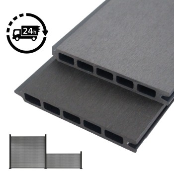 **SAMPLE ONLY** Composite Fence Slats 1800mmm / 6ft - Anthracite / Light Grey - Composite Tonge & Groove Fence Panels Slats