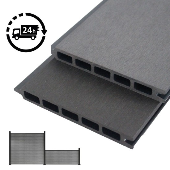 **SAMPLE ONLY** Composite Fence Slats 1800mmm / 6ft - Anthracite / Light Grey - Composite Tonge & Groove Fence Panels Slats **SAMPLE ONLY** Composite Fence Slats 1800mmm / 6ft - Anthracite / Light Grey - Composite Tonge & Groove Fence Panels Slats