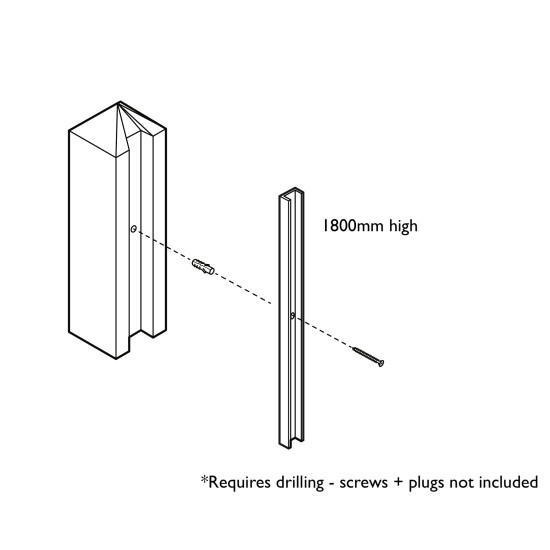 Concrete Post Adapter for Composite Fencing - U channel Rails for concrete post / wall fixing - Black Concrete Post Adapter for Composite Fencing - U channel Rails for concrete post / wall fixing - Black