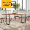 Rustic Industrial Solid Wood Dining Table / Desk / Work Table - Chunky Timber / Steel Legs (Square Box Legs) - 1.5m (150cm) / 1.8m (180cm) / 2m(200cm) c/w silver Square Box Legs x 2 4-8 Persons