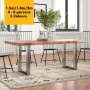 Rustic Industrial Solid Wood Dining Table / Desk / Work Table - Chunky Timber / Steel Legs (Square Box Legs) - 1.5m (150cm) / 1.8m (180cm) / 2m(200cm) c/w silver Square Box Legs x 2 4-8 Persons