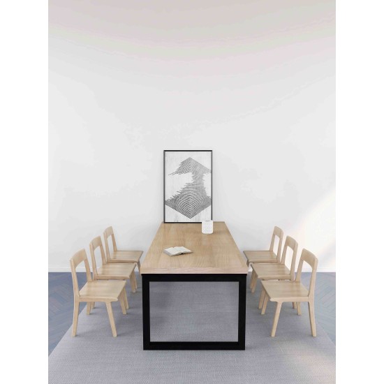 Rustic Industrial Solid Wood Dining Table / Desk / Work Table - Chunky Timber / Steel Legs (Square Legs) - 1.5m (150cm) / 1.8m (180cm) / 2m(200cm) c/w Black Square Box Legs x 2 4-8 Persons - SQUARE EDGE Rustic Industrial Solid Wood Dining Table / Desk / Work Table - Chunky Timber / Steel Legs (Square Legs) - 1.5m (150cm) / 1.8m (180cm) / 2m(200cm) c/w Black Square Box Legs x 2 4-8 Persons - SQUARE EDGE