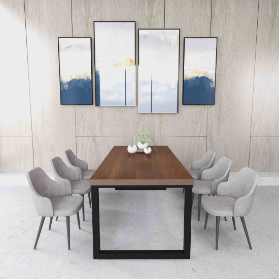 Rustic Industrial Solid Wood Dining Table / Desk / Work Table - Chunky Timber / Steel Legs (Square Legs) - 1.5m (150cm) / 1.8m (180cm) / 2m(200cm) c/w Black Square Box Legs x 2 4-8 Persons - SQUARE EDGE Rustic Industrial Solid Wood Dining Table / Desk / Work Table - Chunky Timber / Steel Legs (Square Legs) - 1.5m (150cm) / 1.8m (180cm) / 2m(200cm) c/w Black Square Box Legs x 2 4-8 Persons - SQUARE EDGE