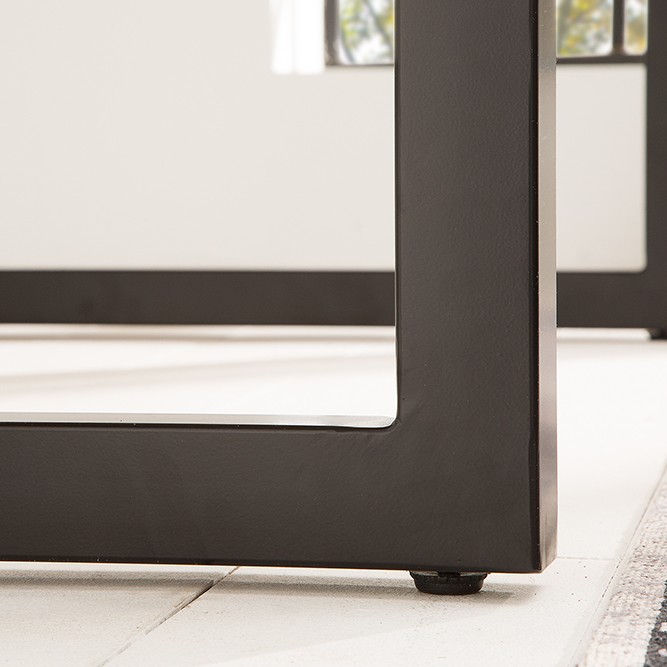 Rustic Industrial Solid Wood Dining Table / Desk / Work Table - Chunky Timber / Steel Legs (Square Legs) - 1.5m (150cm) / 1.8m (180cm) / 2m(200cm) c/w Black Square Box Legs x 2 4-8 Persons - SQUARE EDGE