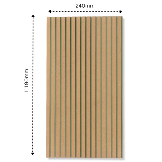 MDF Wall Slat / Strip Panel - MDF Pre-Primed Slatwall panel  / Panelling - Slatted Wall Panels - Paintable 1190mm x  240mm x 18mm 
