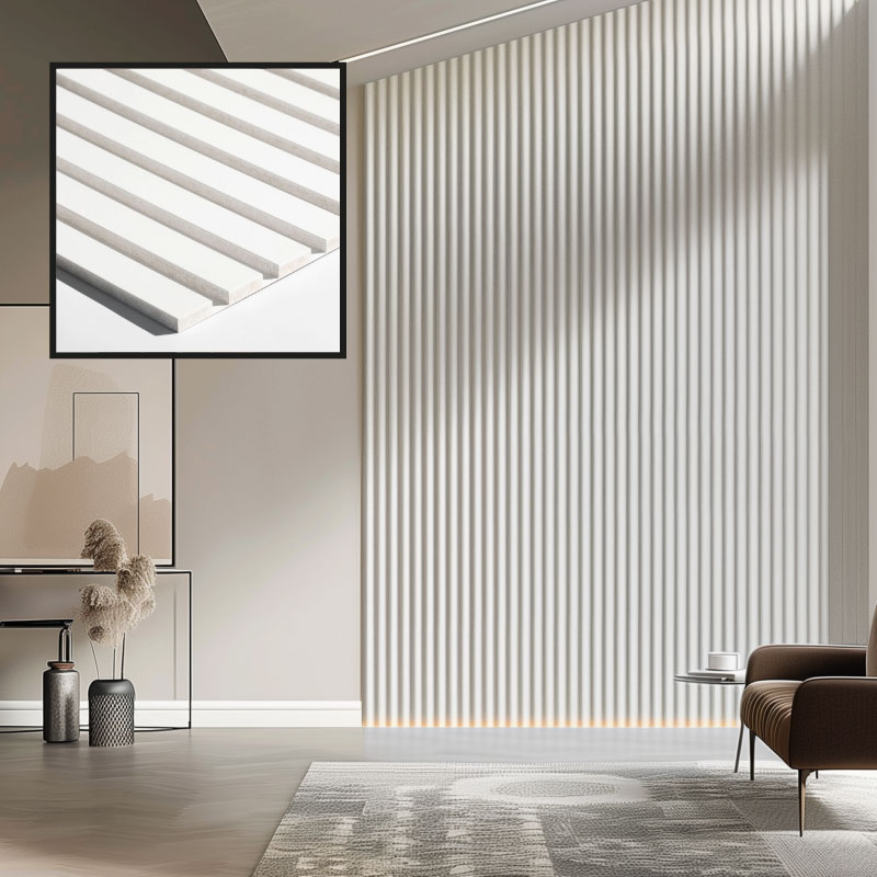 MDF Wall Slat / Strip Panel - MDF Pre-Primed Slatwall panel  / Panelling - Slatted Wall Panels - Paintable 1190mm x  240mm x 18mm 