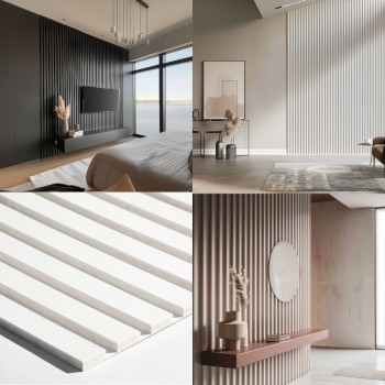 MDF Wall Slat / Strip Panel - MDF Pre-Primed Slatwall panel  / Panelling - Slatted Wall Panels - Paintable 1190mm x  240mm x 18mm 